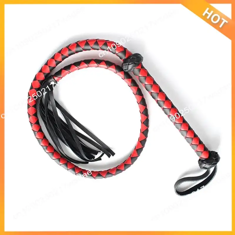 X08A 말 빨간 채찍 말 채찍 승마 크롭 승마 가짜 가죽 채찍 말 장비 채찍 훈련 말 채찍