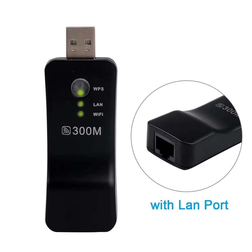 300Mpbs USB لاسلكي واي فاي محول شبكة التلفزيون الذكي العالمي HDTV RJ45 Lan ميناء مكرر AP WPS لتلفزيون سامسونج سوني