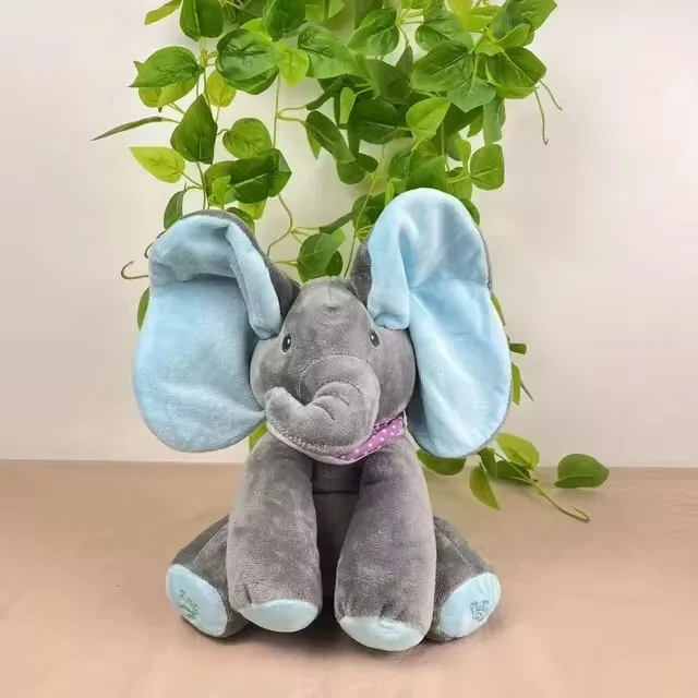 2024 nuevo elefante de juguete de peluche de escondite bebé juego de escondite juguete que canta juguetes musicales interactivos regalos