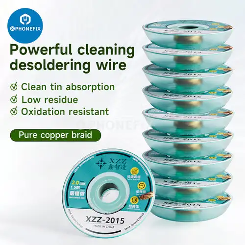 ลวดบัดกรี XZZ-2015บริสุทธิ์มีสายแยกตะกั่วขนาด2มม. ชุด10ชิ้นมีสารตกค้างต่ำบัดกรีไม่สะอาดสำหรับการซ่อม BGA