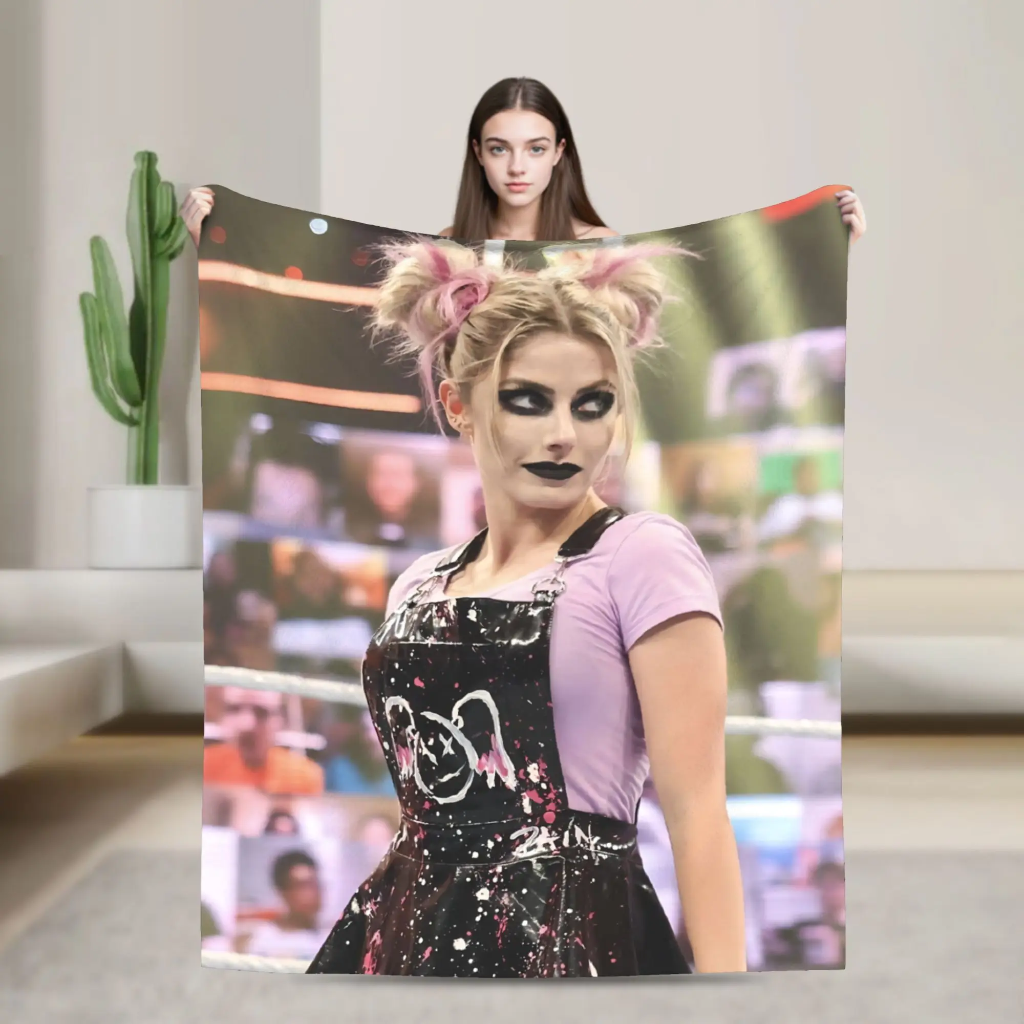 Super Soft A-Alexa Bliss Throw Blanket Premium Fleece Flannel Lightweight Wrestler  Bed Blanket Fuzzy Plush Blankets All Season