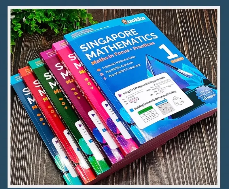 Libro de texto de matemáticas de Singapur, escuela primaria, 1/2/3/4/5/6, ejercicio de aprendizaje en inglés, matemáticas en práctica de enfoque