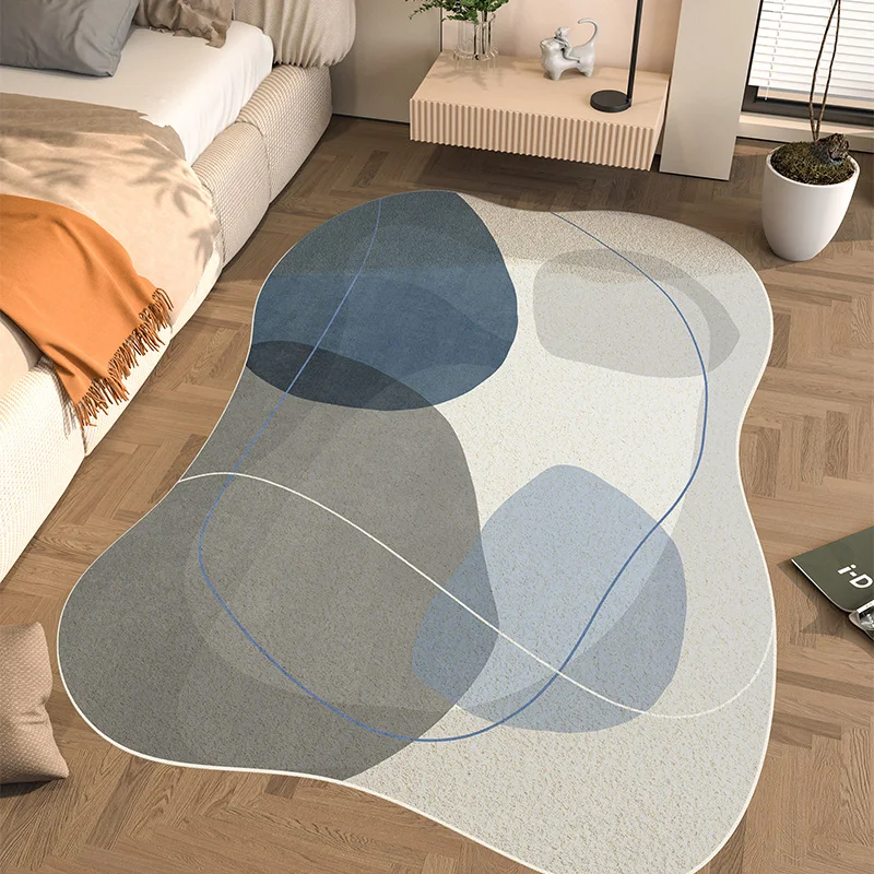 Cream Style Irregular Shaped Carpet Bedroom Bedside Fluffy Soft Thickened Carpets 2024 New Plush Room Living Room Large Area Rug