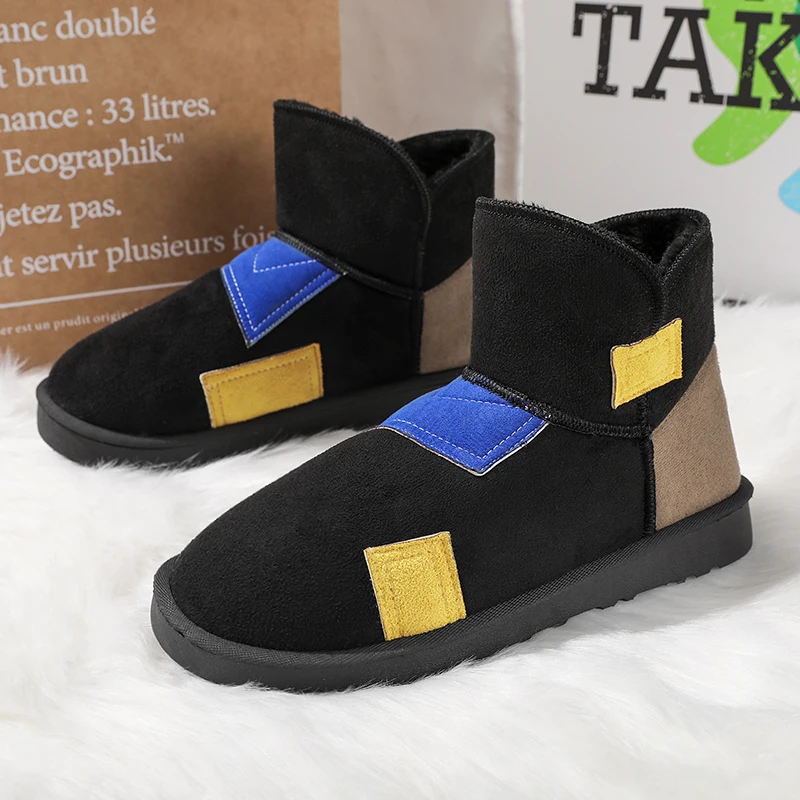 Outdoor Waterproof Down Boots High Top Ankle Boots Platform Shoes Size 45 Winter Shoes Men 2026 Fur Warm Comfortable Snow Boots