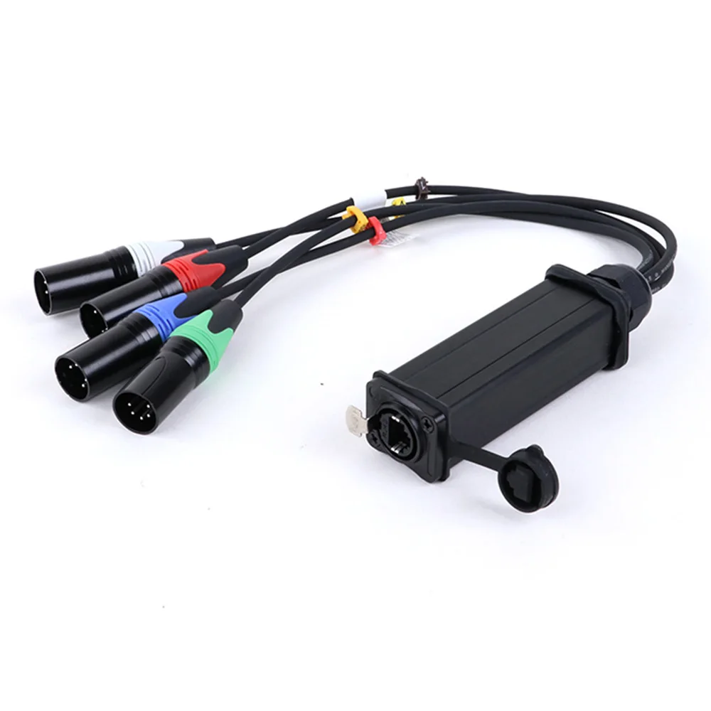 4 Channel 5Pin XLR Male/Female to Ethercon Cable-Cat6 Multi Network Receiver-XLR,DMX Channels Over RJ45 Cat5/Cat6 Ethernet Cable