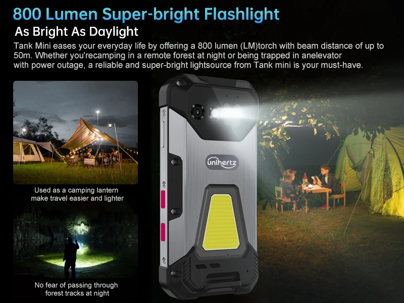 Unihertz 8849 Tank Mini Rugged Smartphone 4.3 Inch Small Cell Phone 24GB+256GB Android 13 5800mAh 100MP Cameras IP68/IP69K Phone