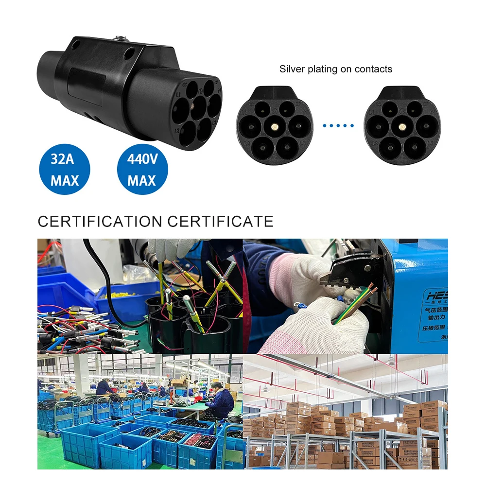 Hot Sale 22kw Type 2 to GBT Electric Car Charging Adapter Converter