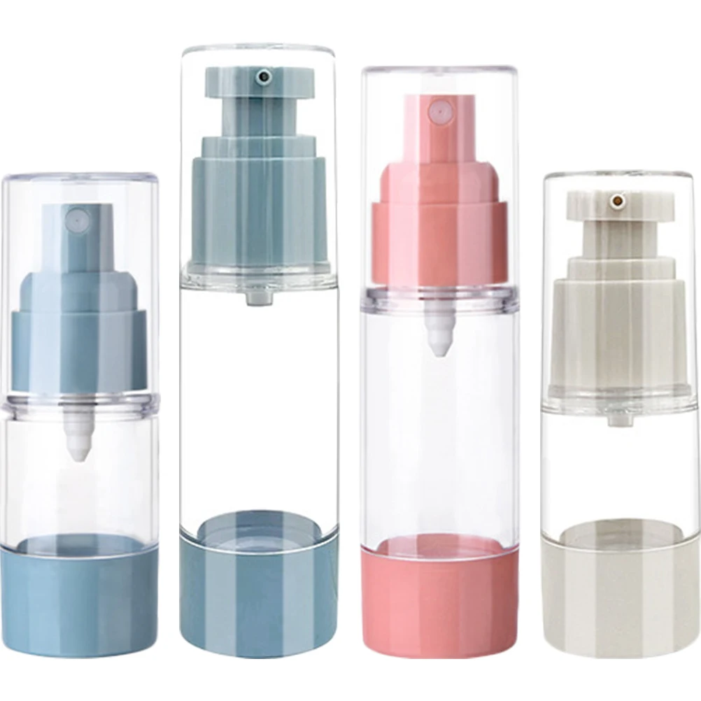 

4pcs Vacuum Airless Pump Bottles 30mL Spray 15mL Lotion Leak Proof Portable Travel Refillable Cosmetics Containers