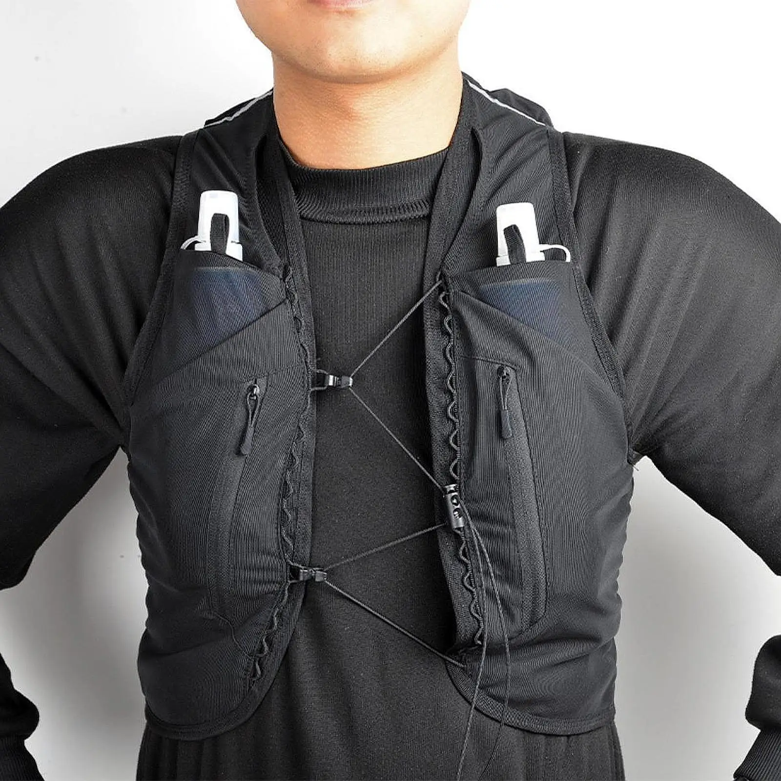 12L Adjustable Hydration Vest Backpack with Multiple Pockets Lightweight Running Gear for Hiking Camping Cycling