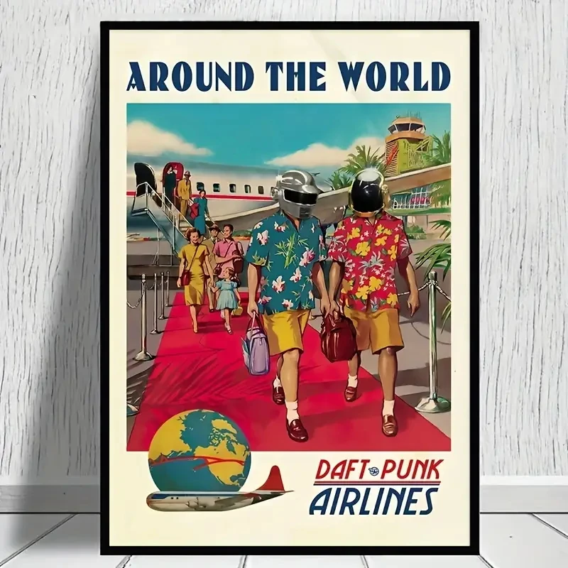 Retro Around The World Wandkunstdrucke Leinwand Malerei Poster Bild für Wohnzimmer Esszimmer Spielzimmer Home Deco