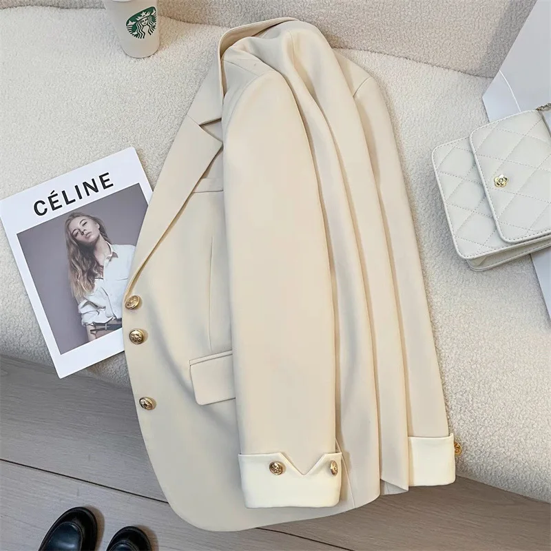 Blazers Moda Feminina 2024 Female Blazer White Suit Jacket For Women Spring New Style Elegant Socialite Suit