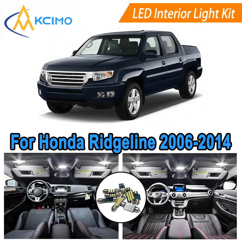 

LED Interior Light Bulbs For Honda Ridgeline 2006-2014 Dome, Map, Door, Cargo Lights Super Bright 6000K White/Blue Easy Install