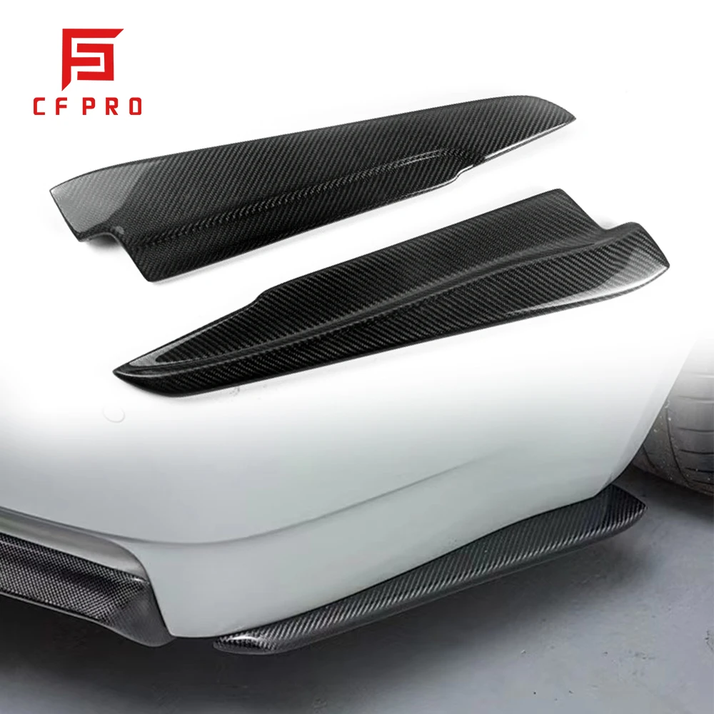 True Carbon Fiber Car Rear Insurance Rear Splitter Left And Right Corner Cover Lip For BMW 3Series E92 M3 Accessories