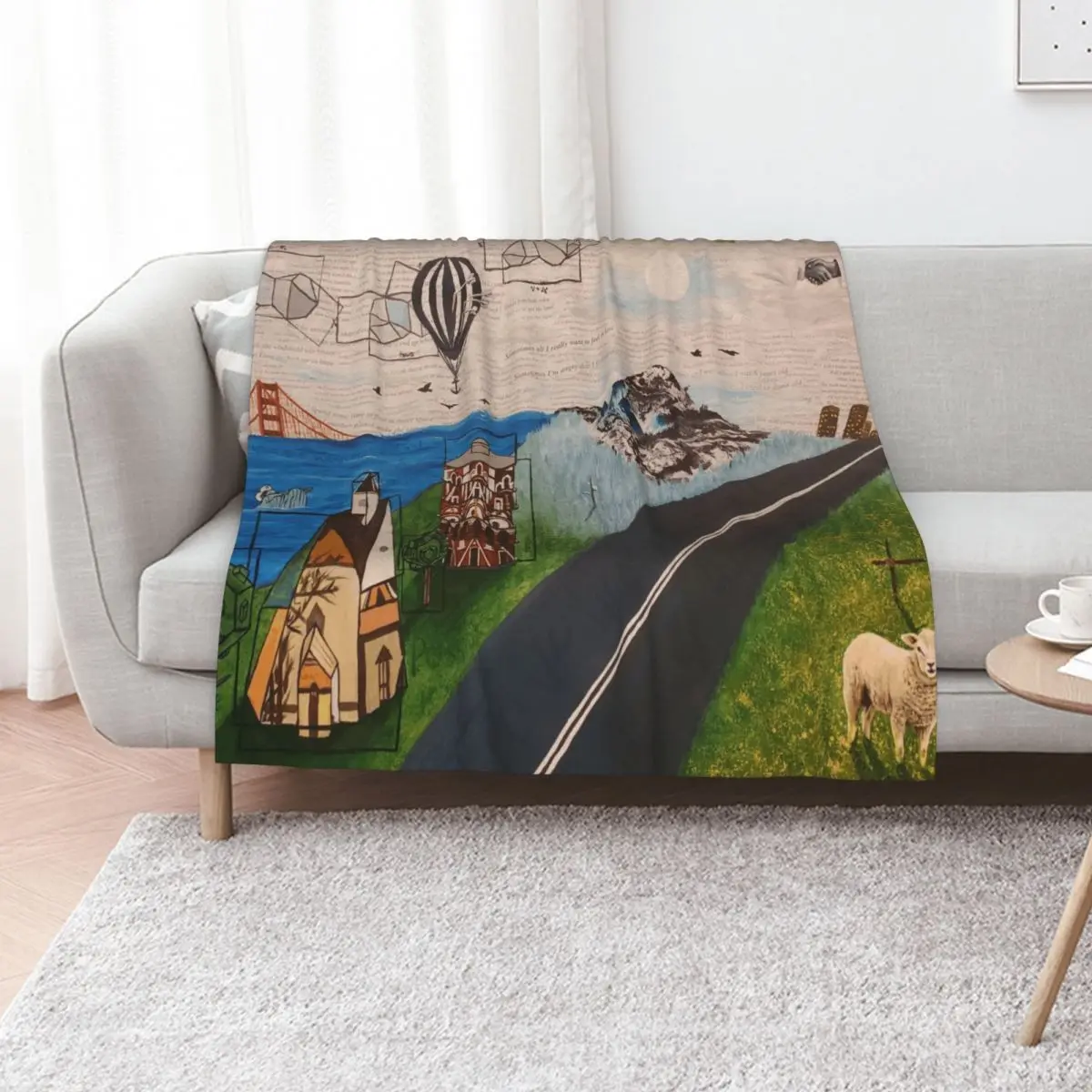 Watercolor Weekend - Modest Mouse tribute Throw Blanket Plush Fuzzy Cozy Blanket for Couch Sofa