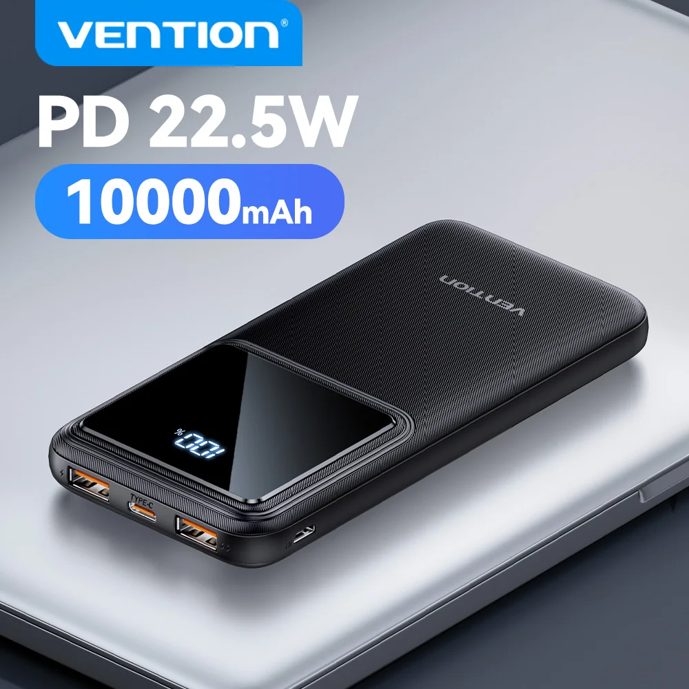 Vention 10000mAh Power Bank with 22.5W PD Fast Charging Powerbank Charger For iPhone 17 16 15 Pro Max Xiaomi Portable Battery