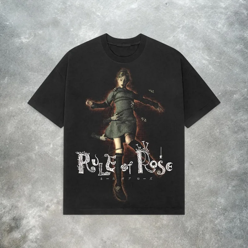 Rule of Rose Tee Y2K Vintage PS2 Horror Game T-Shirt Summer Men's and Women's Loose and Breathable T-shirt Top