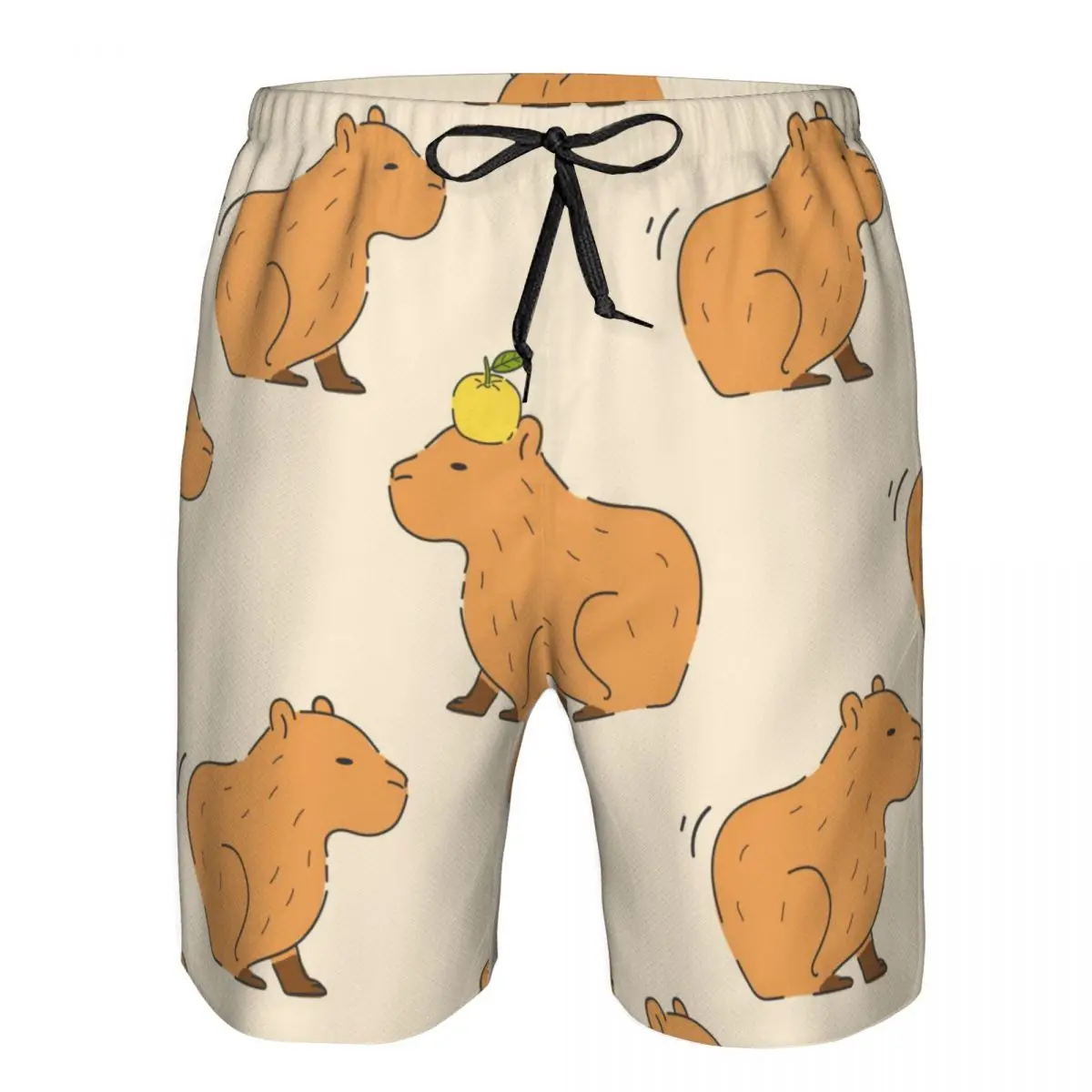 Men's Beach Short Swim Shorts Cute Capybaras Surfing Sport Board Shorts Swimwear