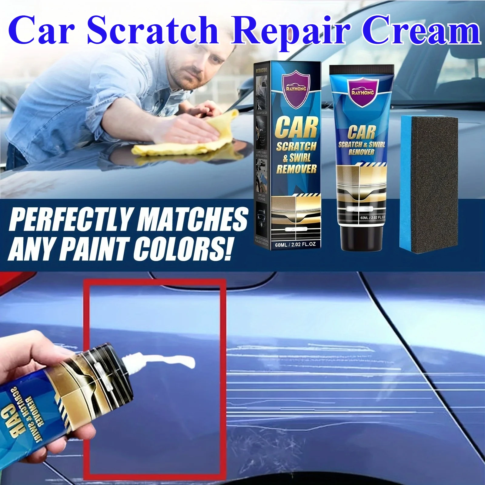 60ml Universal Car Scratch Repair Cream Cleaning Tool Car Swirl Remover Scratches Repair Polishing Wax Auto Products Accessories
