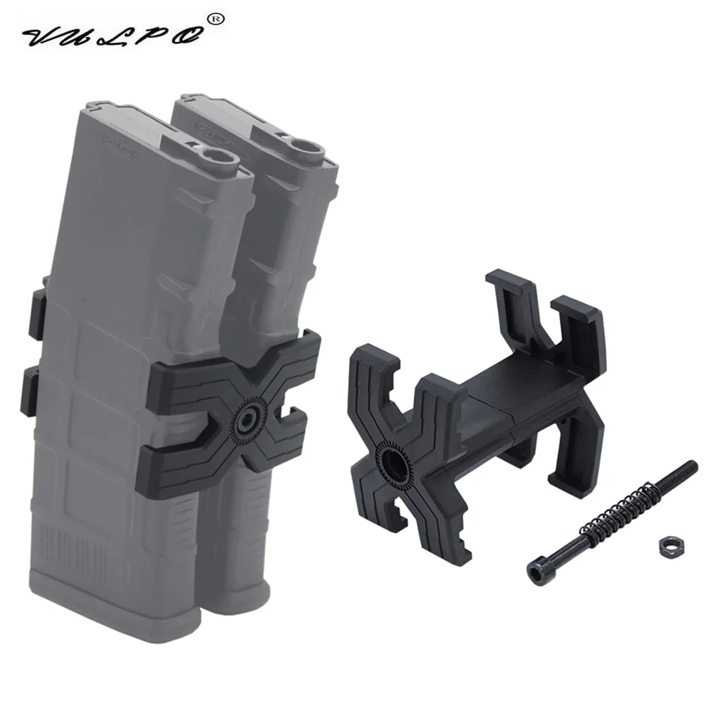 VULPO Tactical Airsoft Rifle Magazine Parallel Connector Double Mag Coupler Clip Holder For 5.56 M4 AR15 Mag Hunting Accessories