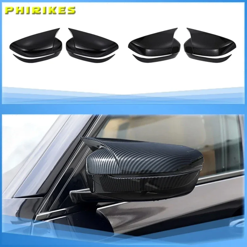 

For BMW 5 7 Series G30 G38 G11 G12 Car Rear View Side Wing Mirror Cap black Carbon Fiber pattern car accessories 2017 2018 2016