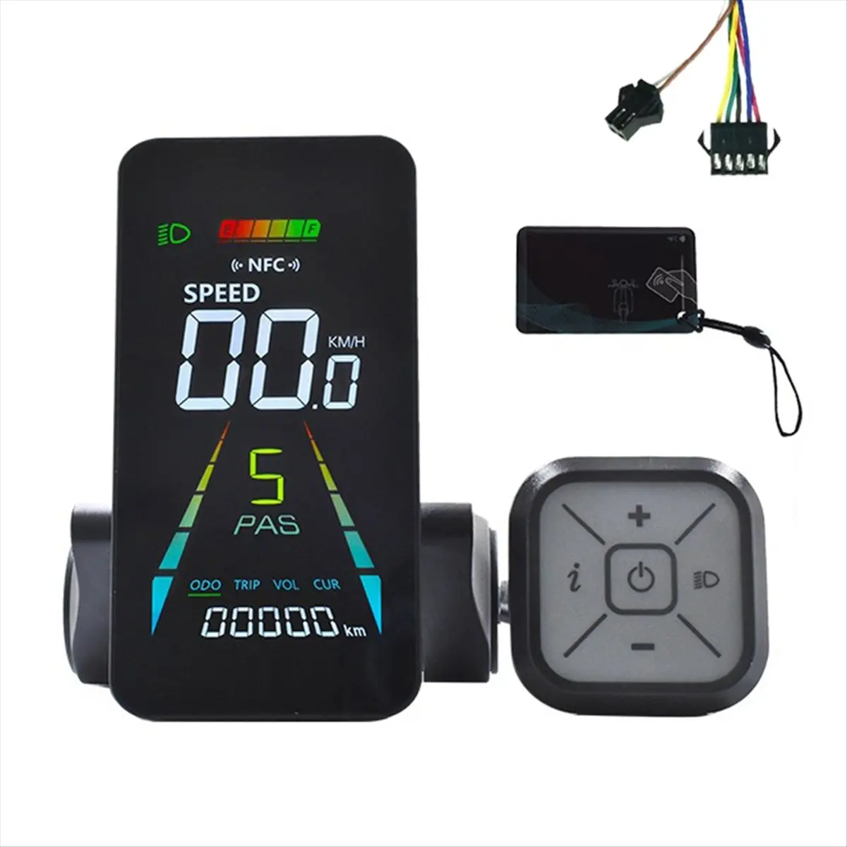 

XFDZ E-Bike NFC LCD Display Color Animated Meter 24V/36V/48V/60V UART Speedometer Electric Scooter NFC LCD Meter SM5+2PIN