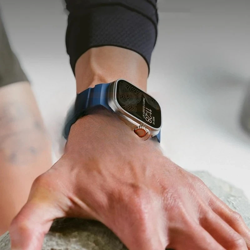 الرياضة الفرقة ل أبل الترا 2 10 9 8 7 6 SE 5 سيليكون التيتانيوم تنفس سوار حزام ل iWatch 42 مللي متر 44 45 مللي متر 46 مللي متر 49 مللي متر