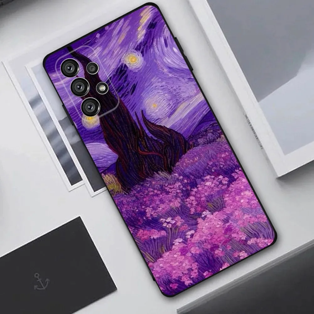 Purple Asethetic Phone Case For Samsung Galaxy A20,A21s,A22,A31,A32,A52,A53,A72,73,A80,A91 Soft Black Cover image 6