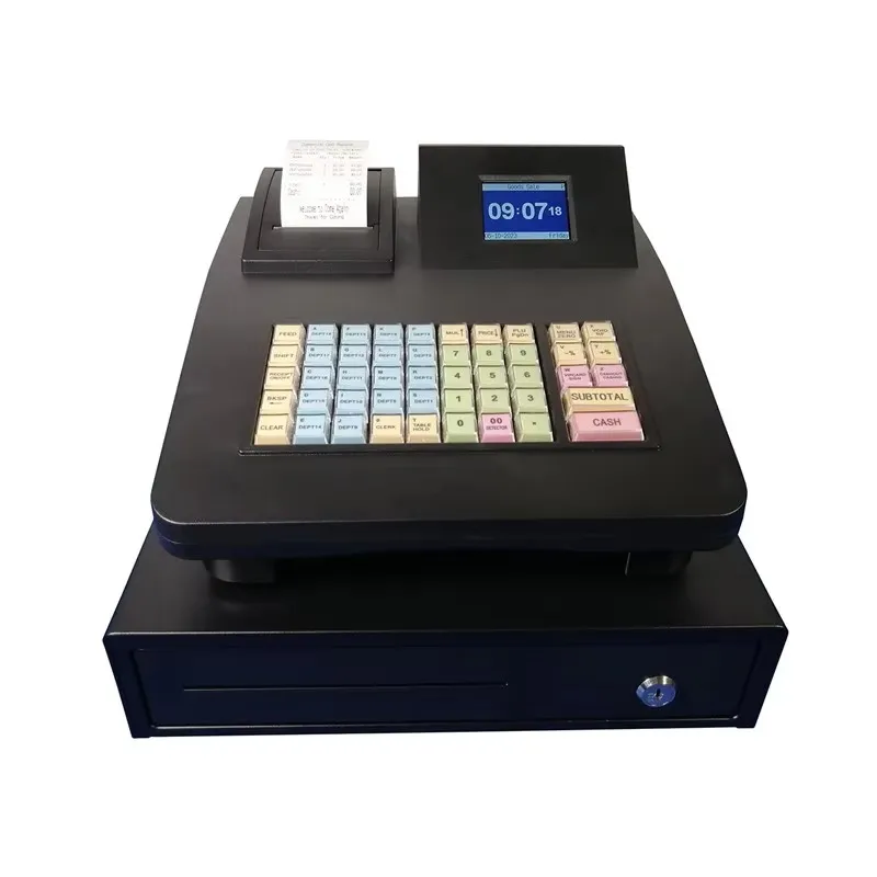 T2 Supermarket Retail Store Restaurant English Version Desktop Cash Register with 58mm Receipt Printer