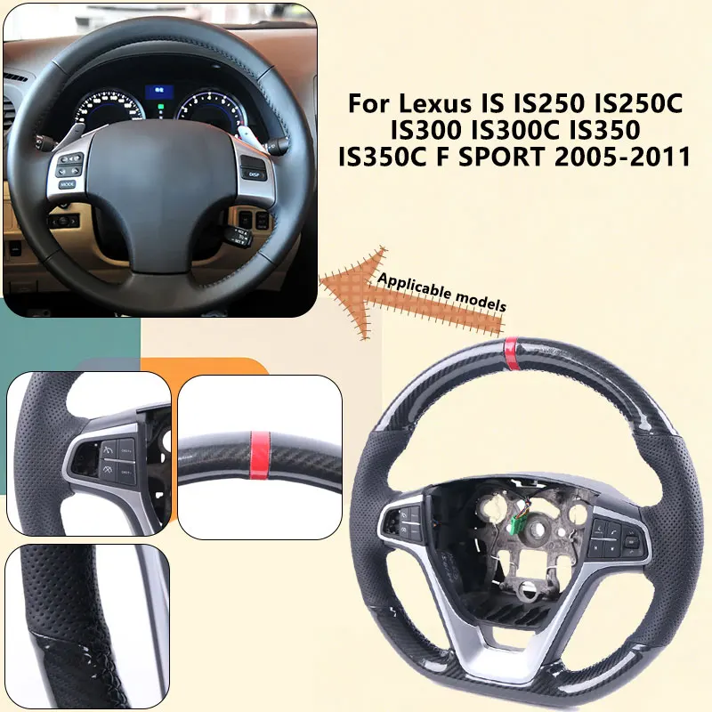 

Gloss Carbon Fiber DIY Original Car Steering Wheel Cover For Lexus IS IS250 IS250C IS300 IS300C IS350 IS350C F SPORT