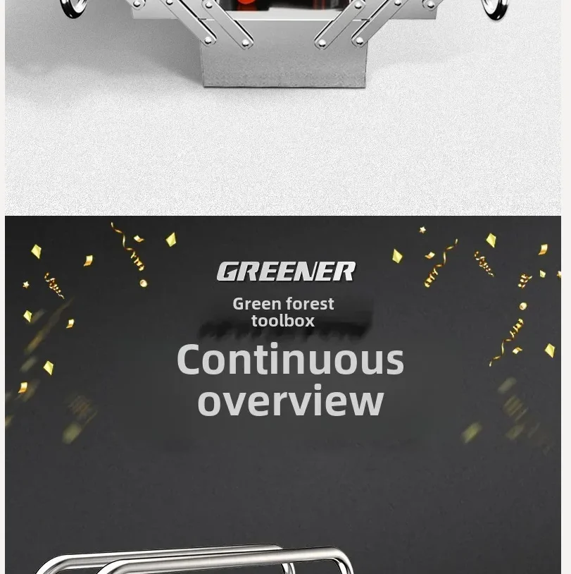 

Stainless Steel Tool Box for Industrial and Home Use with Foldable Design and 3-Layer Storage Space AJ