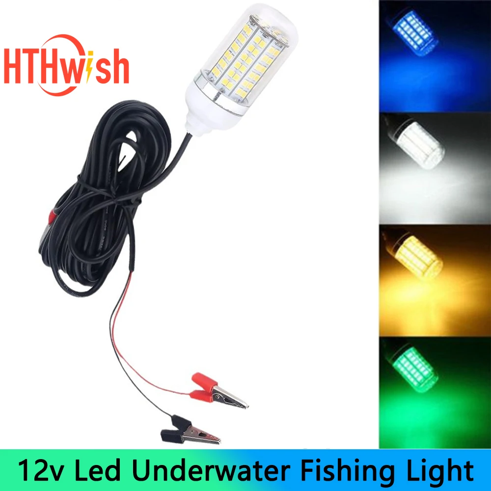 12V LED Fishing Light 108LEDs SMD Waterproof Lures Fish Finder Lamp Attracting Bait Submersible Underwater Fishing Light