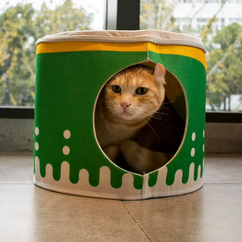 Imagem -04 - Casa de Gato Interior para Gatinhos ou Cães Pequenos Caverna do Cão Ninho de Estimação Hambúrguer Refrigerante Batatas Fritas Moda