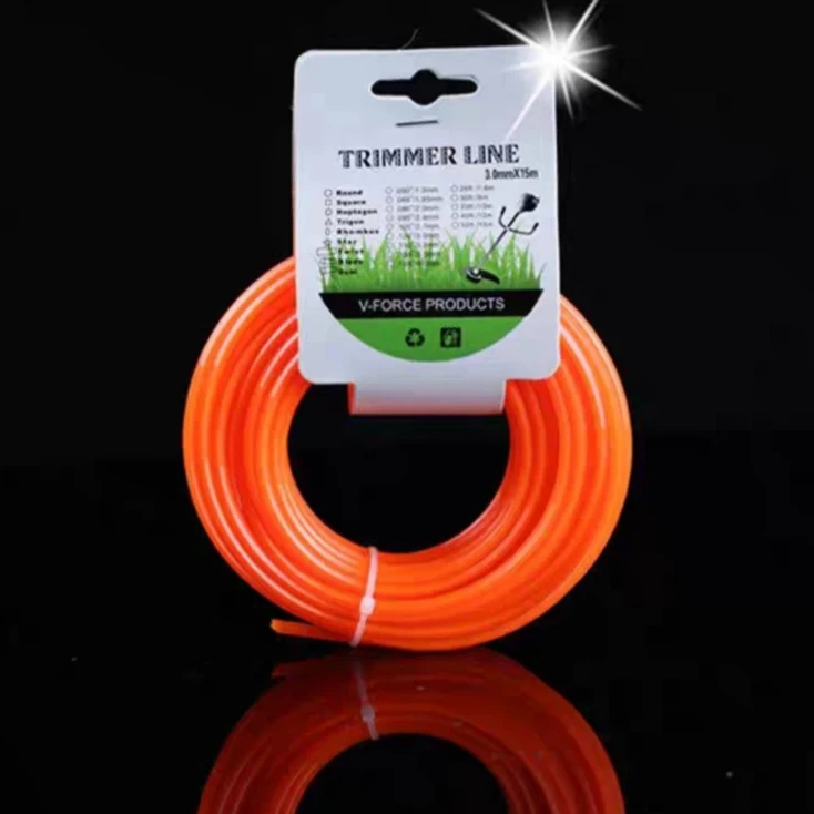 Hilo de nailon redondo de 2.4 mm x 15 m para desbrozadora, cabezal de hilo para cortacésped, rollo largo de hilo para cortar césped