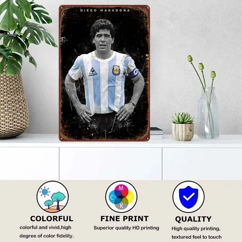 Diego Maradona Decoration Wall Decor Tin Signs Retro Decoration for Home Decorations Metal Signs Vintage Art of Murals Poster