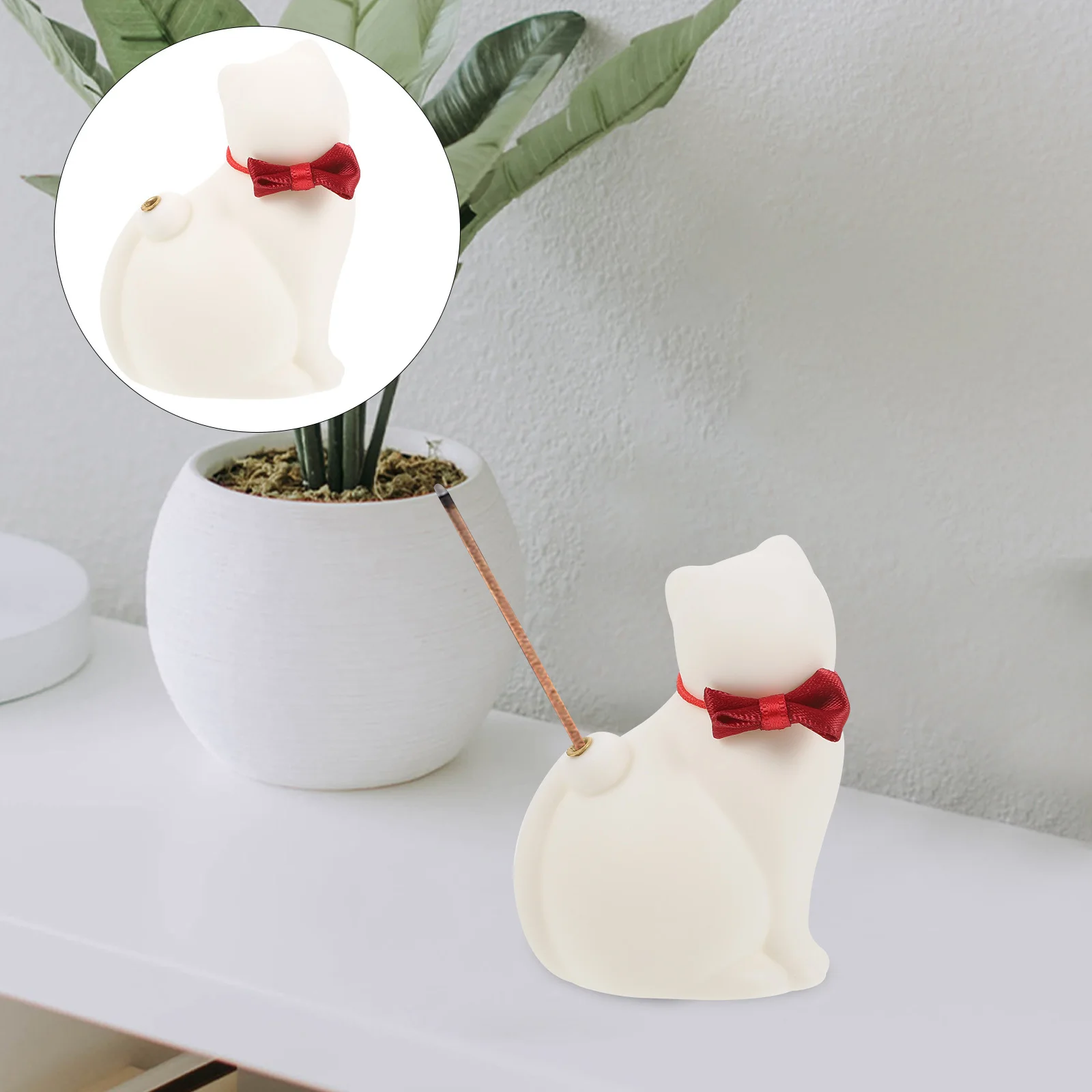 

Adorable Cat Incense Stick Holder Multi Functional Home Table Decor Artistic Atmosphere Incense Holder for Sticks