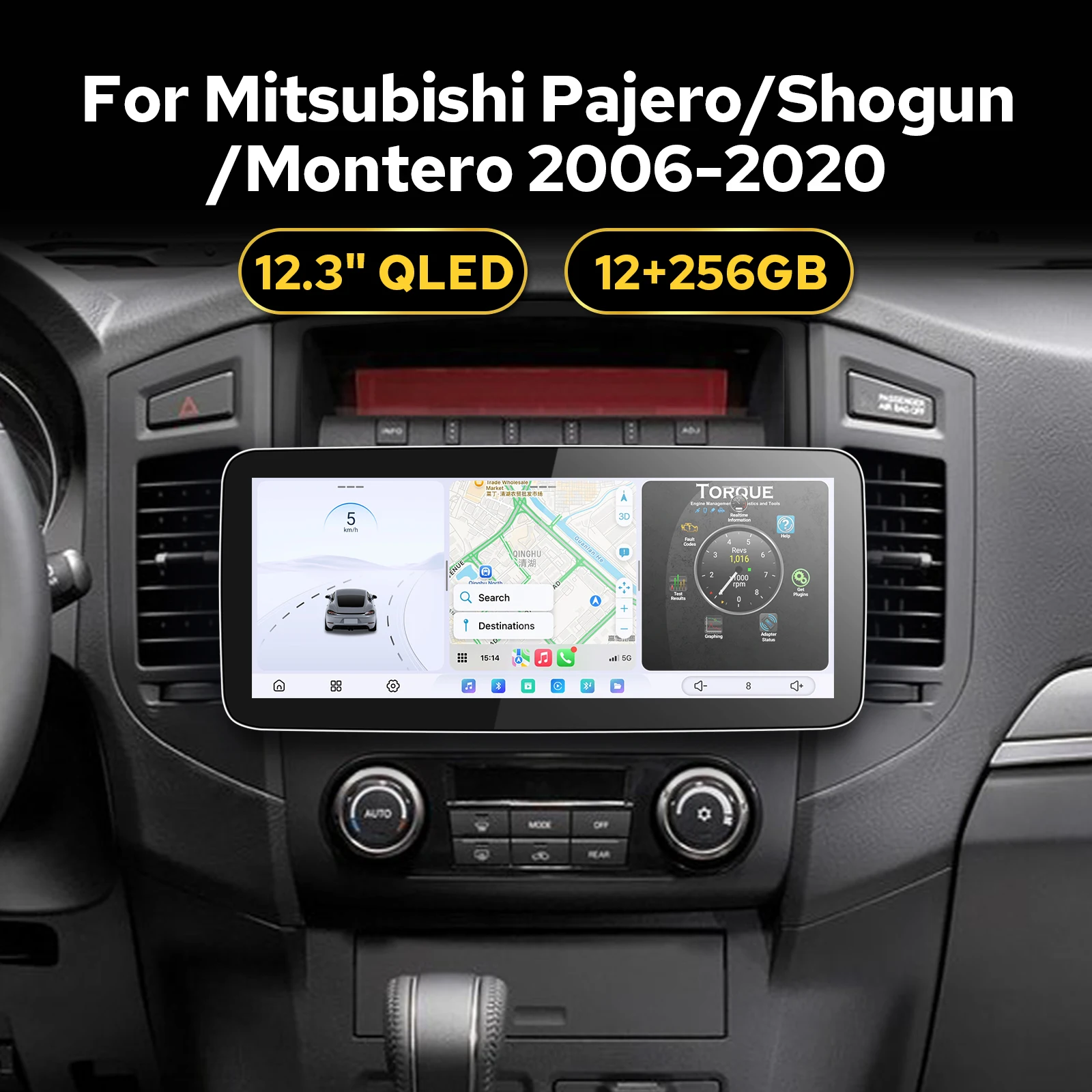

Direct Plug&Play 12.3"Touchscreen GPS Navigation Car Stereo for Mitsubishi Pajero 2006-2014 Suuport OEM Rockford Amplifier