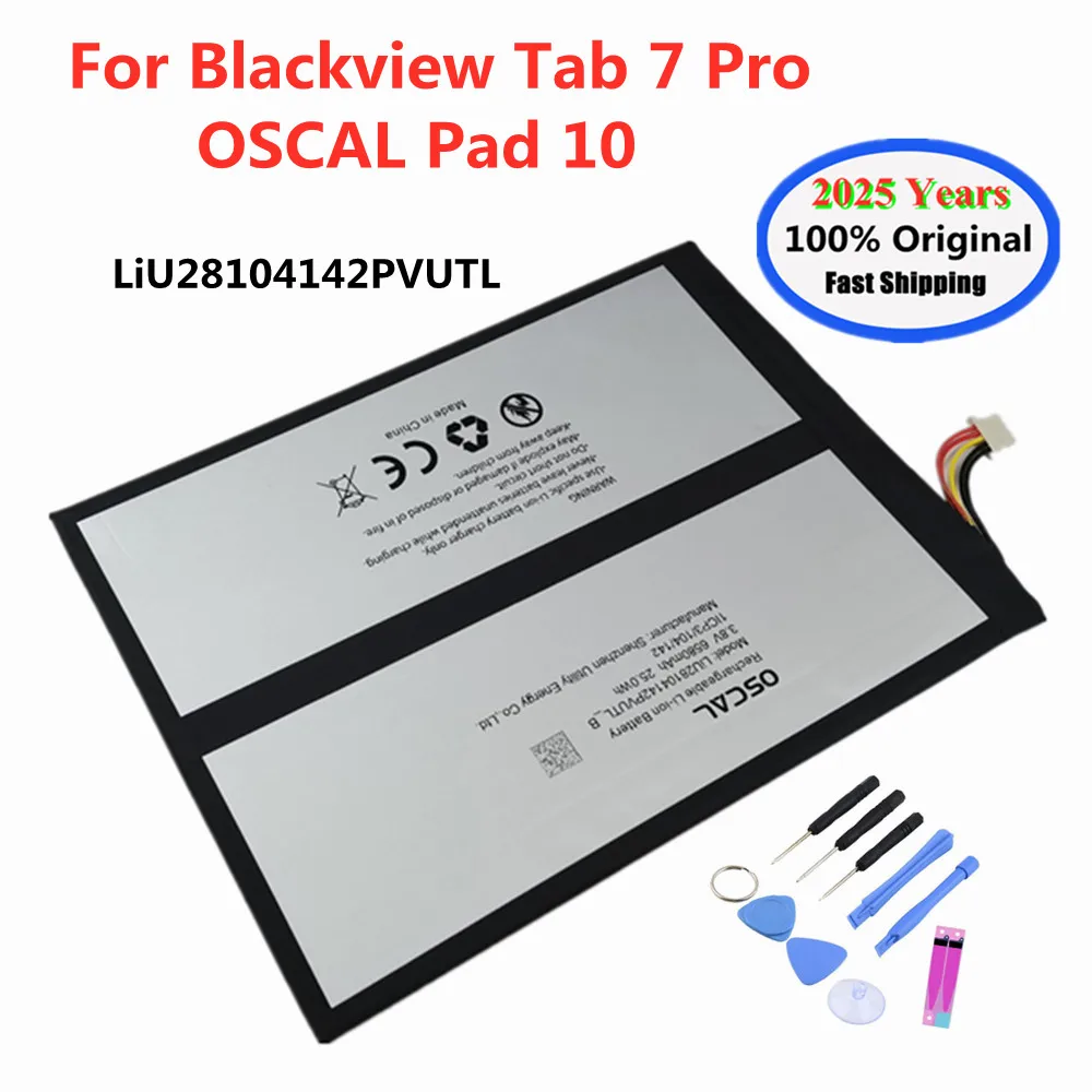 

2025 Years LiU28104142PVUTL Original Battery 6580mAh For Blackview Tab 7 Pro OSCAL Pad 10 Mobile Phone Bateria