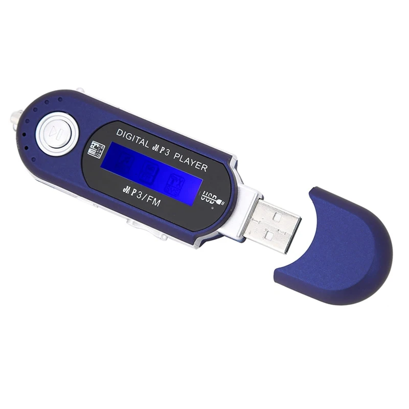 MP3 Player with Earphone 8GB, Portable Music MP3 USB Player with LCD Screen FM Radio for Walking Running (Blue)-A09I