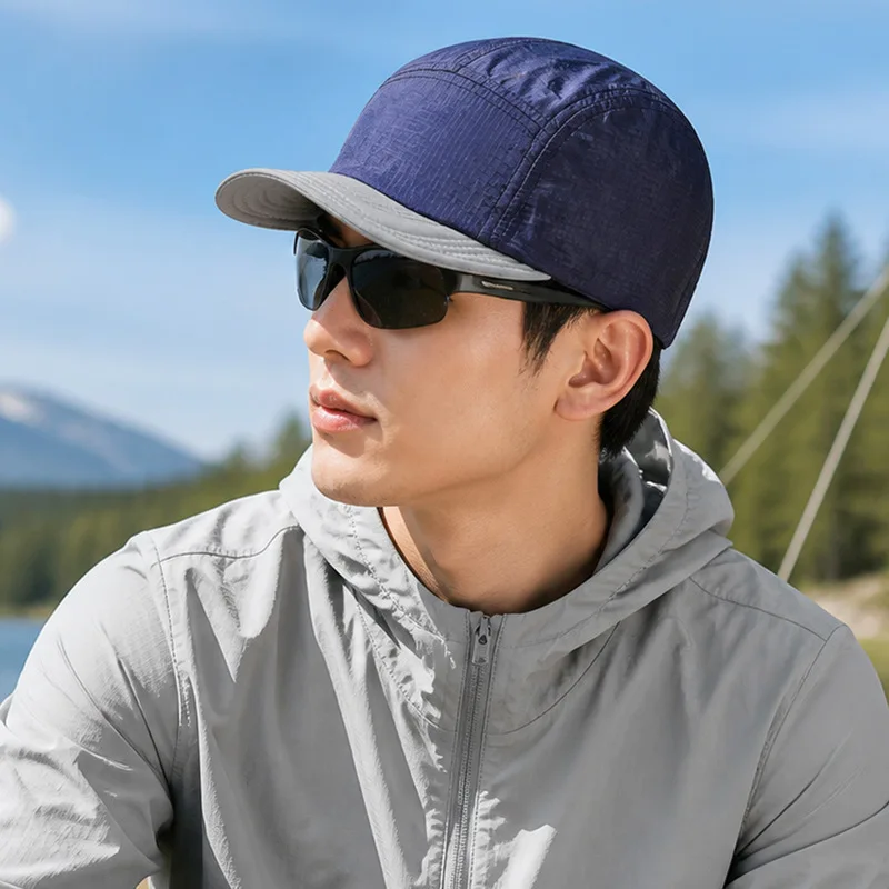 quick drying lightweight outdoor baseball cap color block versatile sun visor hat for men women hiking camping outdoor sports