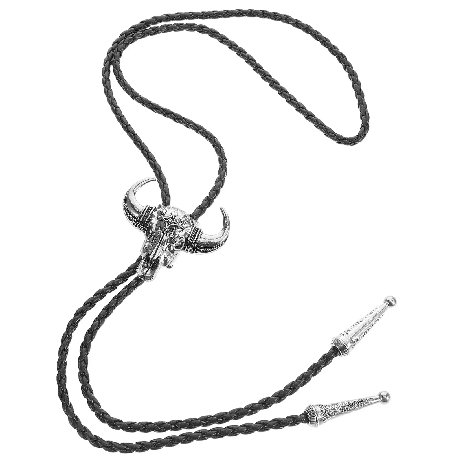 Cravatte a catena Bolo Accessori da cowboy regolabili da uomo Collana al collo Stile occidentale Corda solida Durata finta