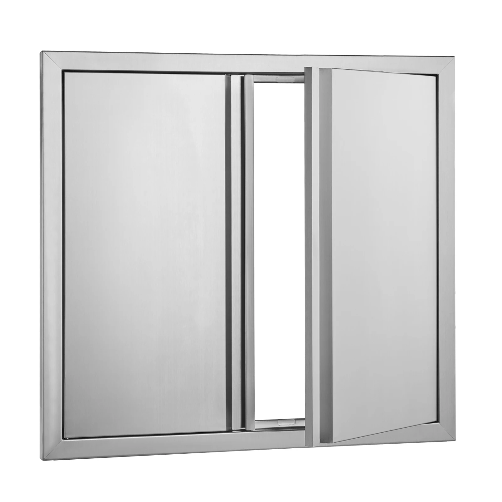BBQ Access Door, 26W x 24H Inch Double Outdoor Kitchen Door, Stainless Steel Flush Mount Door, Wall Vertical Door with Recessed Handles, Grilling Station, Outside Cabinet, Designed for BBQ Island