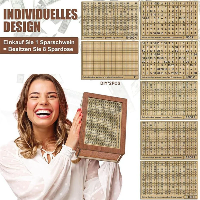 صندوق نقود متين مع إدارة مالية صغيرة قابلة لإعادة الاستخدام، صندوق نقود خشبي غير سام مع توفير عديم الرائحة ومتين أ