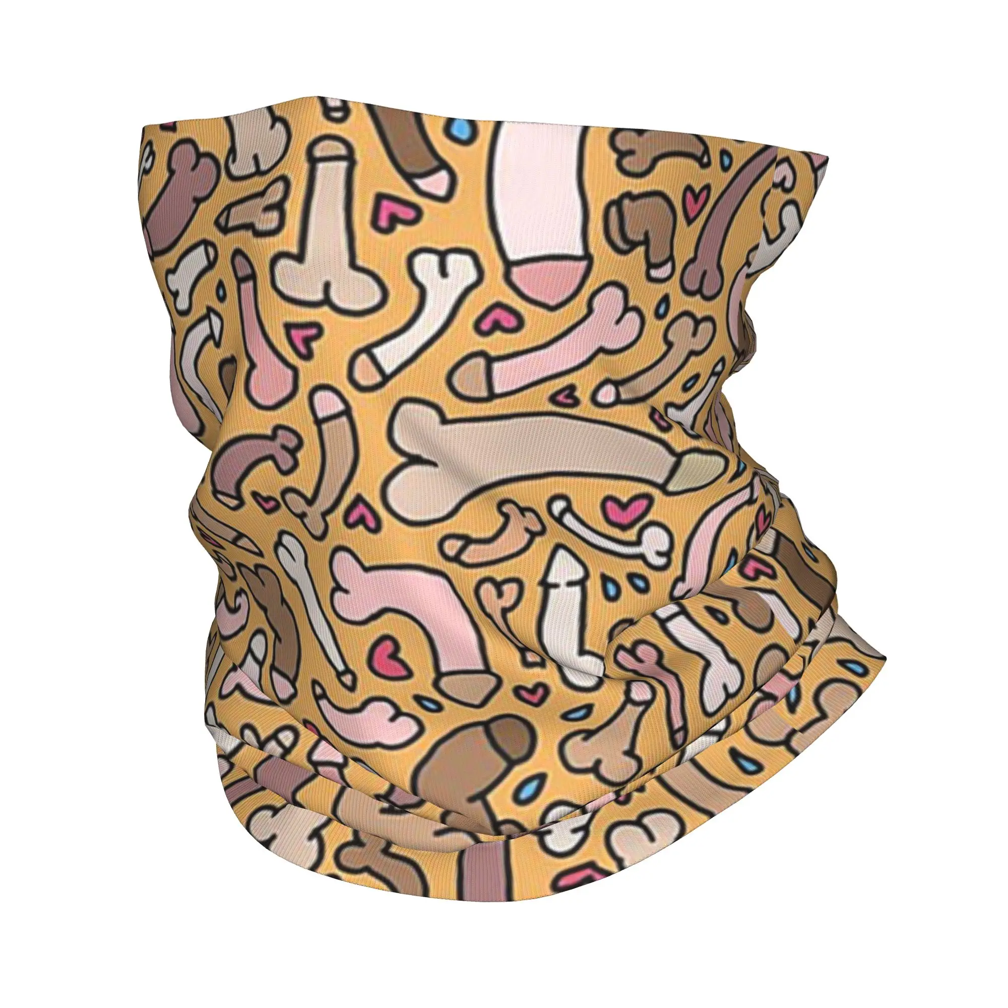 Penis orange Bandana Neck Gaiter Printed Magic Scarf Multifunction Headband Running For Men Women Adult Breathable