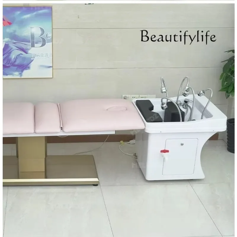 

R Мобильная терапевтическая раковина для головы Портативная циркуляция воды Фумигация постоянной температуры без подключения к воде Спа Красота