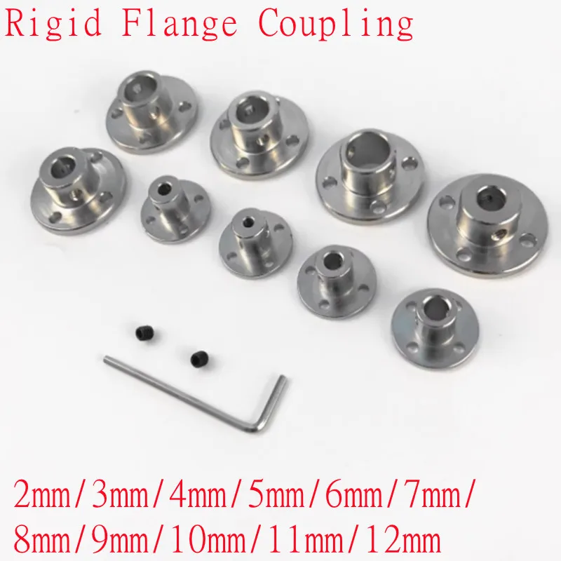 1pc Rigid Flange Coupling 2mm/3mm/3.17mm/4mm/5mm/6mm/6.35mm/7mm/8mm/10mm/11mm/12mm Motor Guide Shaft Coupler Motor Connector