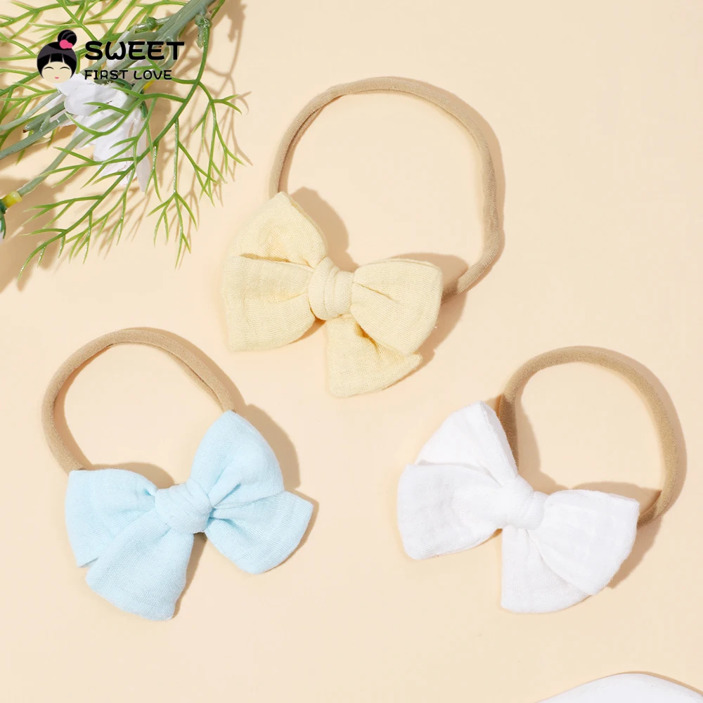 100 Pcs/Lot Baby Girls Hair Bow Knot Tie Grosgrain Ribbon Bows Rubber Band Ribbon Hair Bands for Girl Teens Kid Infant Toddler