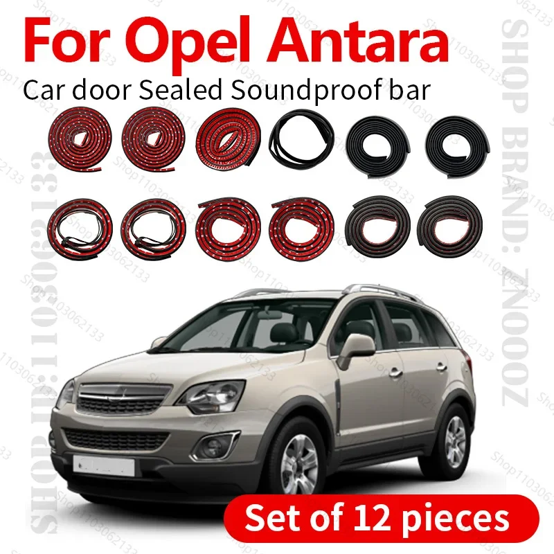 Car Door Seal Strip Rubber Double Layer Sealing Protector Soundproof Dustproof Seal Strip 12PCS Set For 2006-2015 Opel Antara