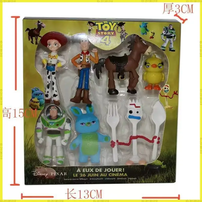 7 قطعة قصة لعبة 4 شخصيات الحركة اللعب وودي جيسي الطنانة الخفيفة شوكة خنزير الدب نموذج التماثيل دمية تمثال الاطفال هدية الكريسماس