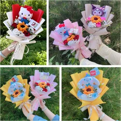 My Melody Kuromi Cinnamoroll Hellokitty Plush Dolls Creative Genuine Sanrio Bouquet Christmas Valentine's Day Graduation Gifts