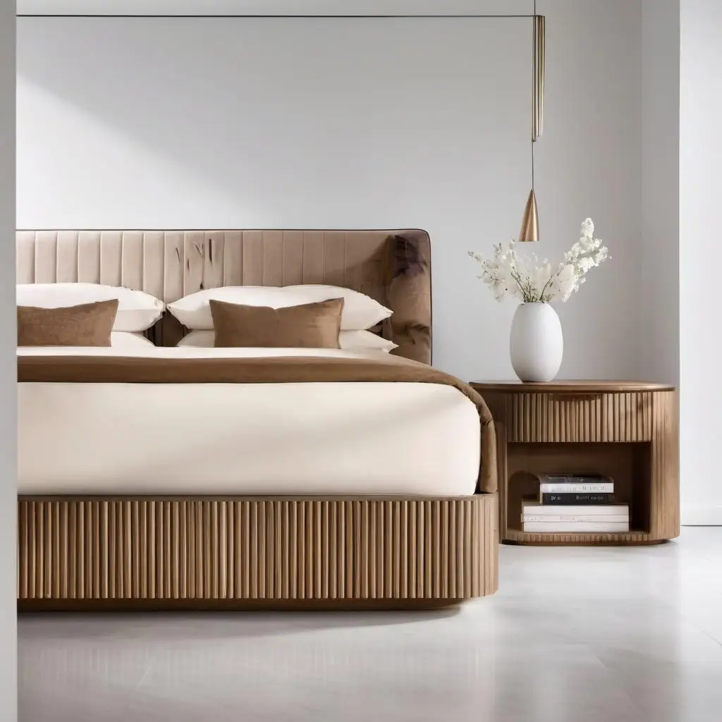 

Bedroom Furniture Home Oak Solid Wood Bed High Quality Luxury Modern Bed